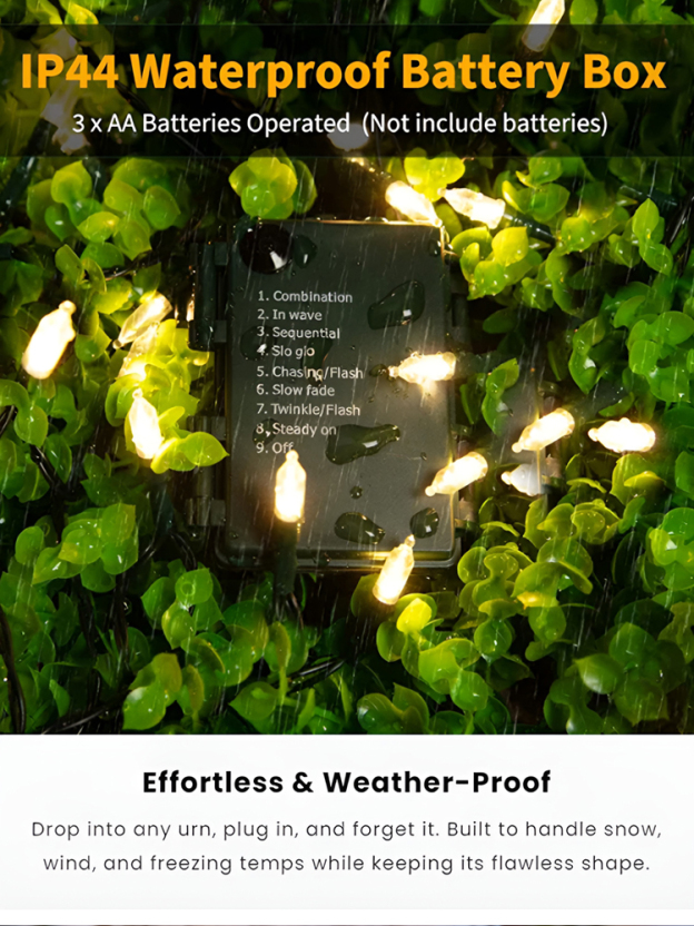 Mini artificial Christmas tree (weatherproof and shiny)