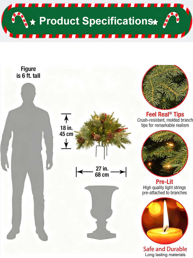 Mini artificial Christmas tree (weatherproof and shiny)