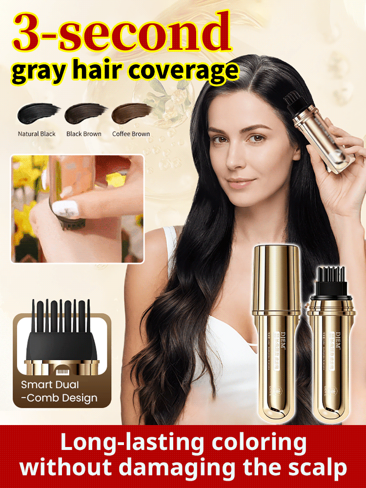 Long-lasting hair coloring stick to cover gray hair【Coveres gray hair in 3 seconds, one razor can be used 160 times!】