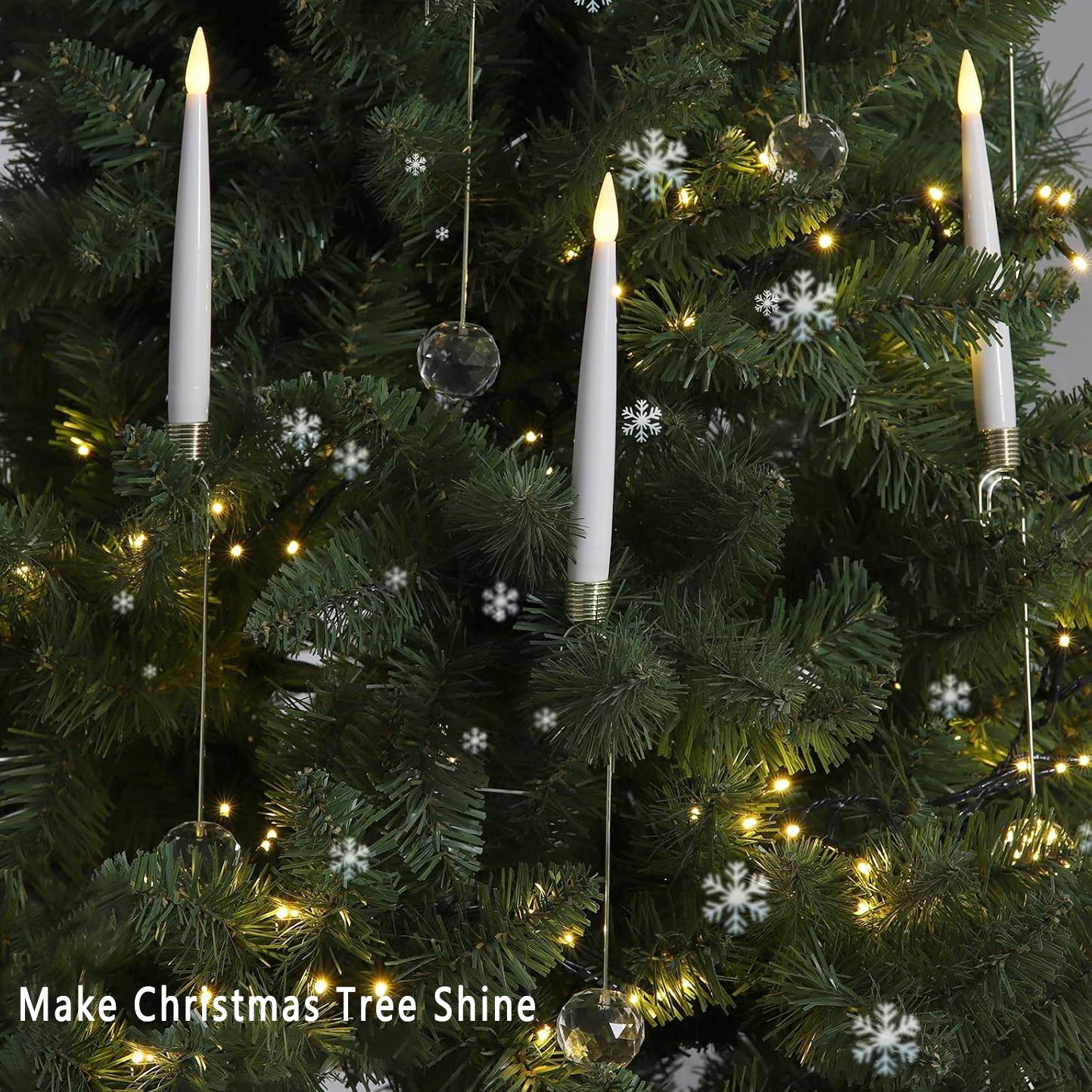 🎄TikTok Christmas Sale -60% OFF✨Christmas Tree Led Candles with Clear Crystal Ball Hook
