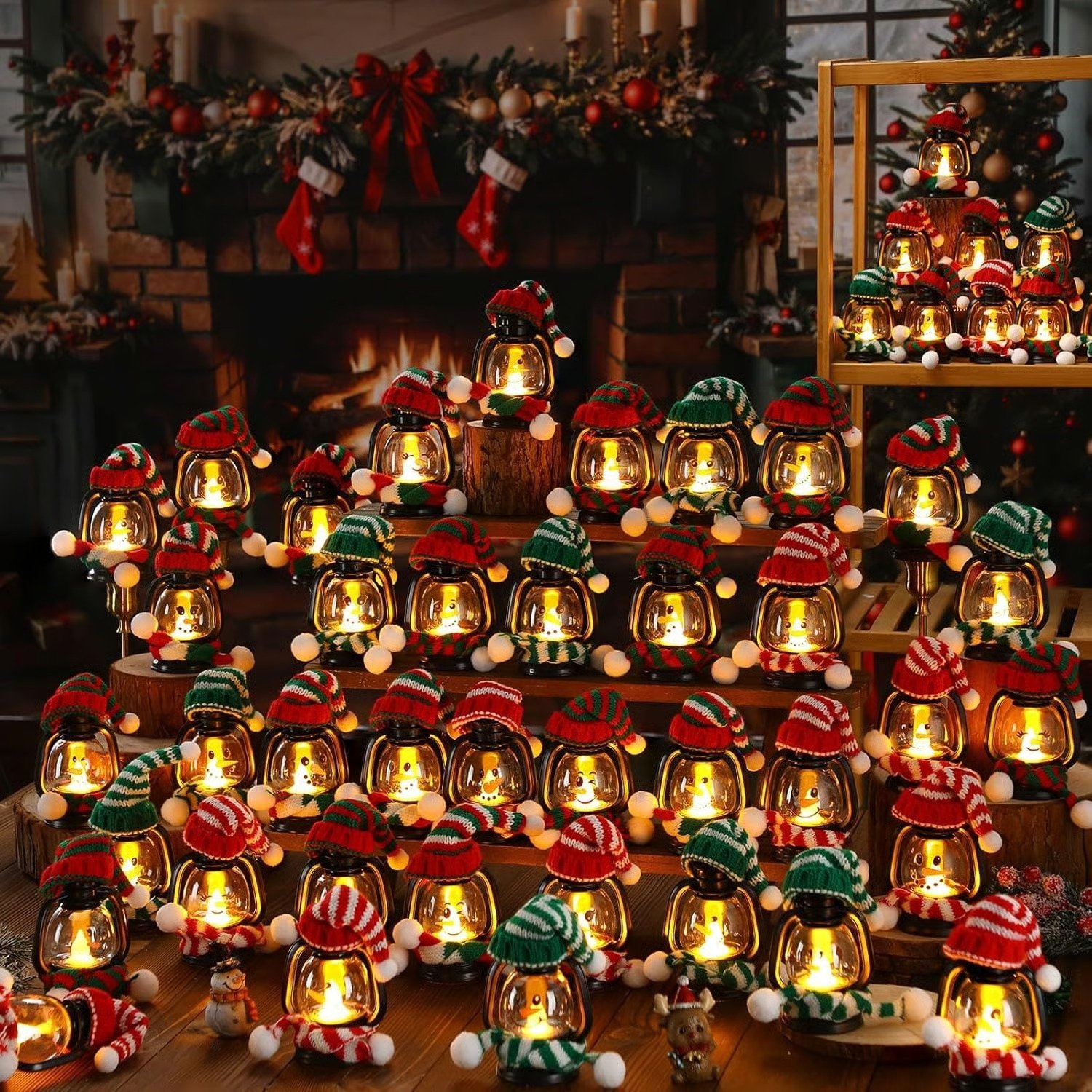 🎄Christmas Sale 49% OFF⛄ Snowman Lantern with Hats and Scarves