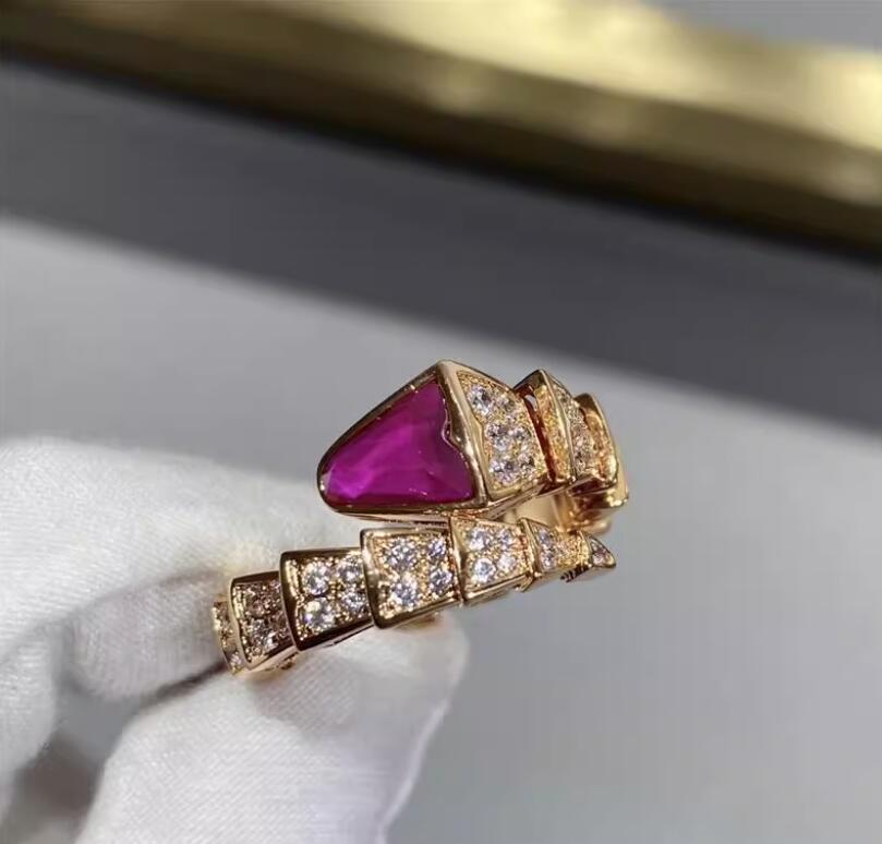 Lotteds Bob Cora Ring, Rose Gold, Moissanite & Ruby Pavé Accents (Adjustable)