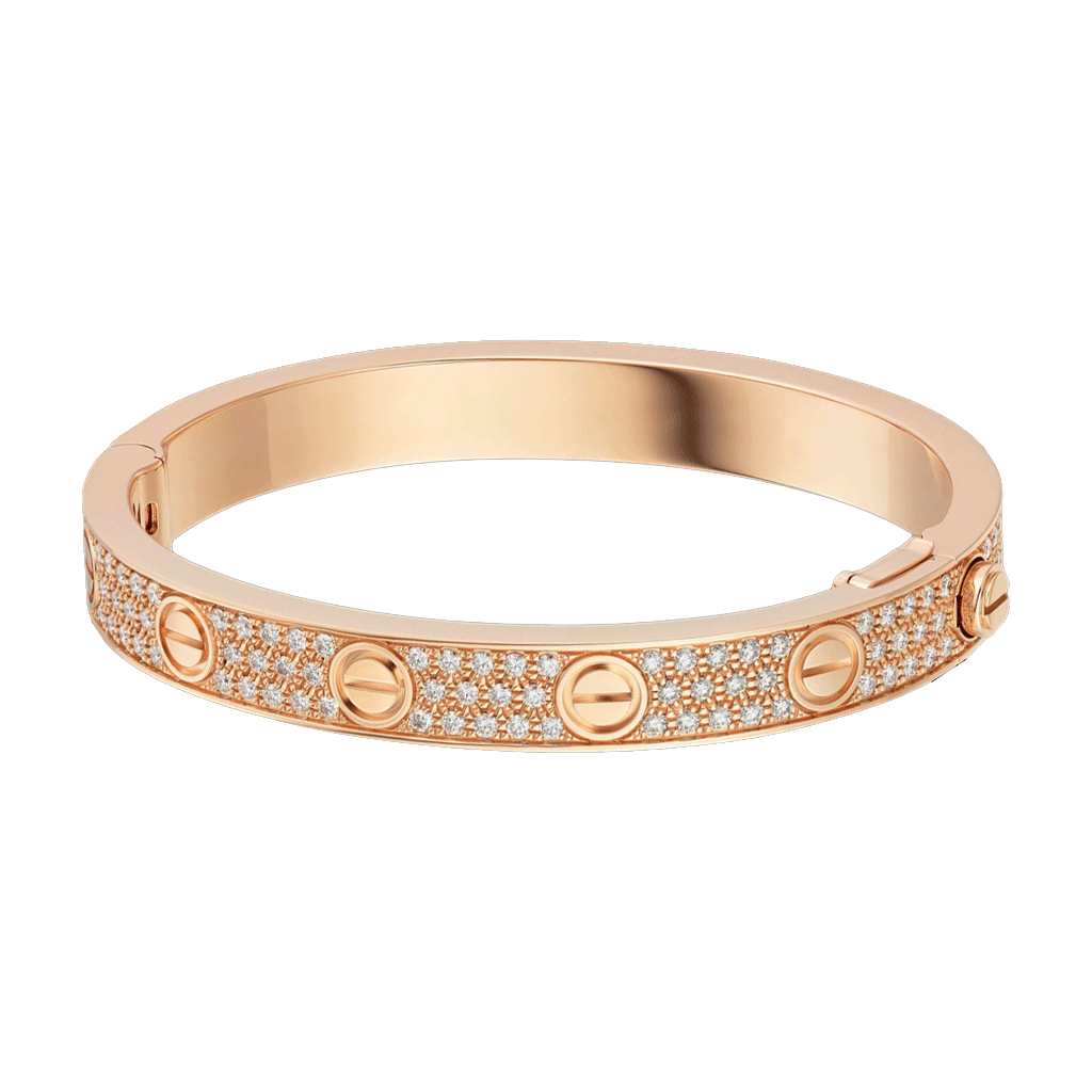 Amour Pavé Bracelet, Rose Gold