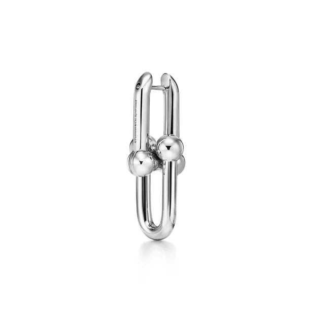 Lotteds Talia Hardcover Single Earrings, White Gold, Plain, High Polish