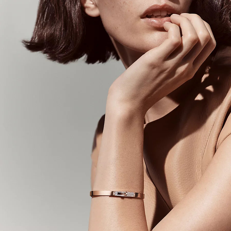 Emmas Killy Bracelet, Rose Gold, 61 Moissanites