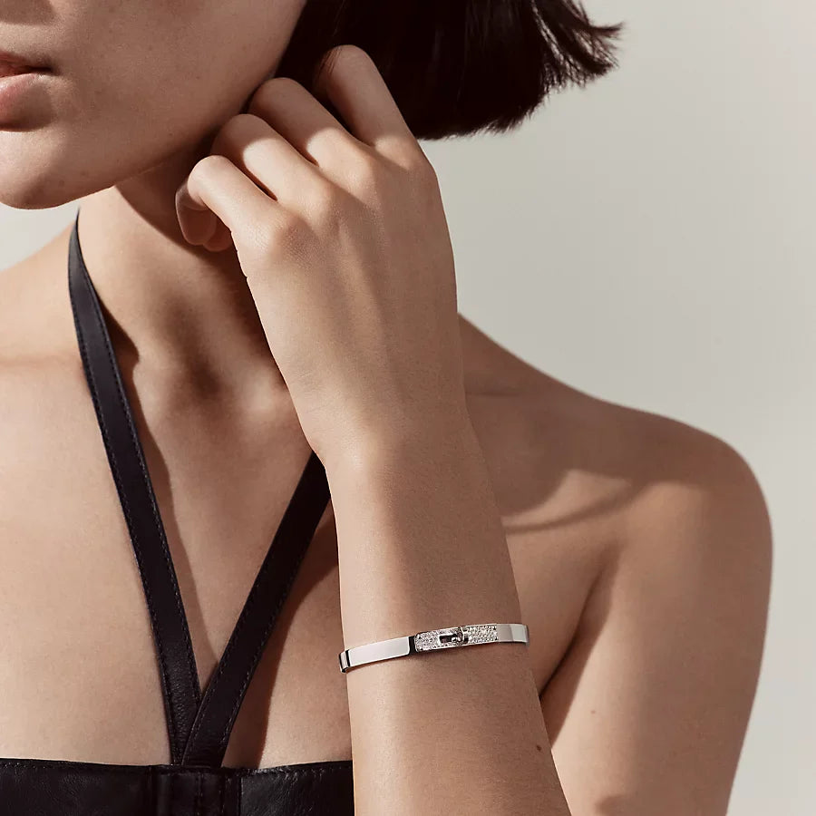 Emmas Killy Bracelet, White Gold, 61 Moissanites