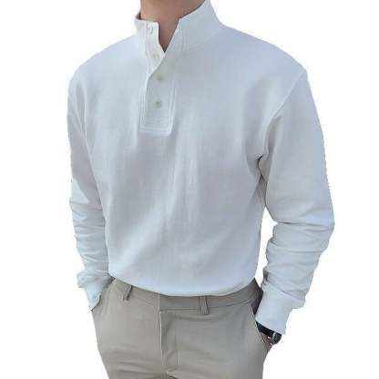 🔥Buy 2 Get Free Shipping🔥Gentleman's Simple Basic Stand-up Collar Long-sleeved Polo Shirt