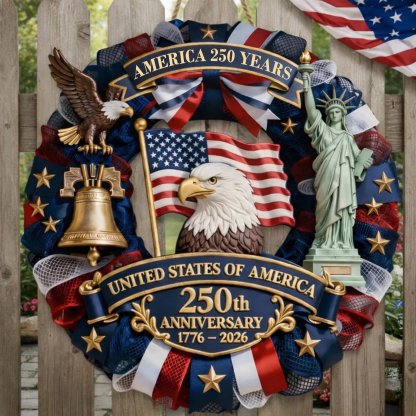 🔥LAST DAY 50% OFF - ❤️Personalized Patriotic 250th Anniversary Wooden Sign