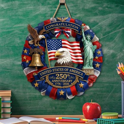 🔥LAST DAY 50% OFF - ❤️Personalized Patriotic 250th Anniversary Wooden Sign
