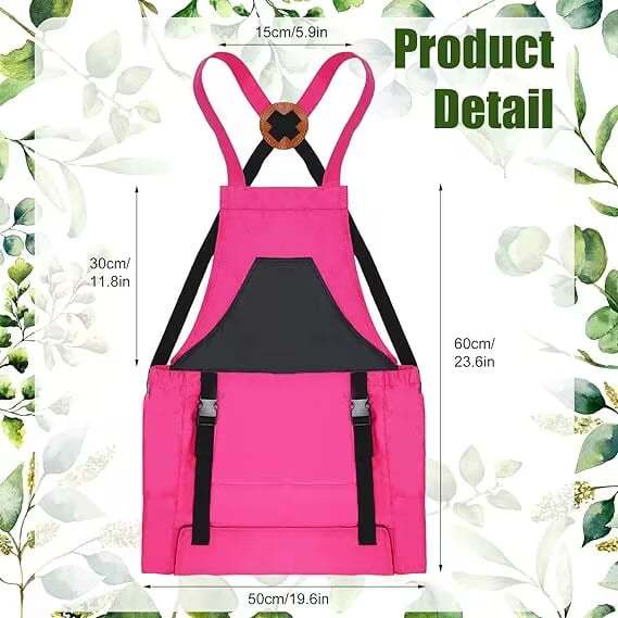 Cross Back Gardening Apron With Deep Kangaroo Release Pockets