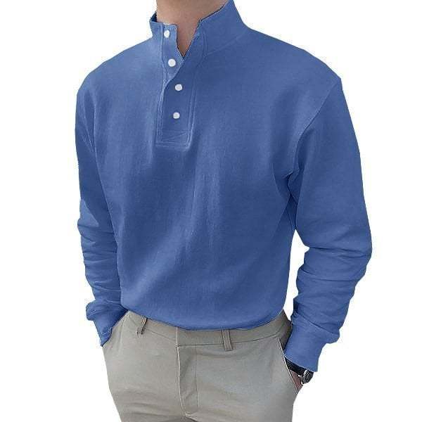 🔥Buy 2 Get Free Shipping🔥Gentleman's Simple Basic Stand-up Collar Long-sleeved Polo Shirt