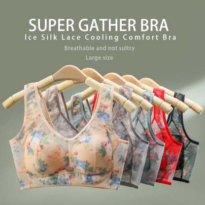 🎁 Super gather bra | Ice Silk Lace Cooling Comfort Bra-SLOOSELYK