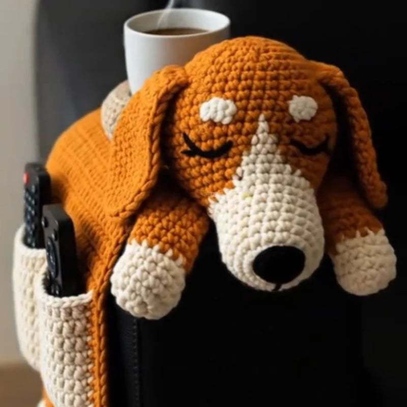 🐶 Handmade Crochet Multifunctional Dog Sofa Armrest Pad