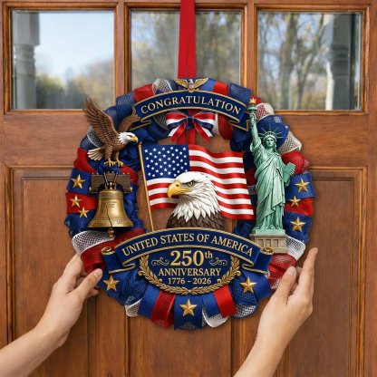 🔥LAST DAY 50% OFF - ❤️Personalized Patriotic 250th Anniversary Wooden Sign