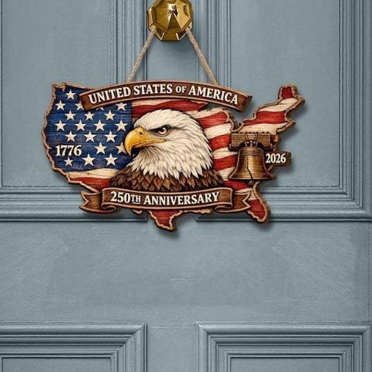 🔥LAST DAY 50% OFF - ❤️Personalized Patriotic 250th Anniversary Wooden Sign
