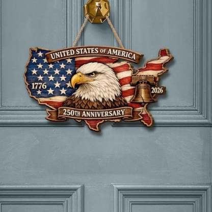 🔥LAST DAY 50% OFF - ❤️Personalized Patriotic 250th Anniversary Wooden Sign