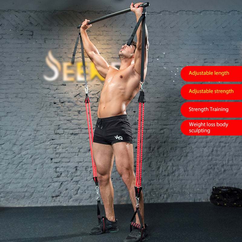 Body Workout Trainer Bar with Resistance Bands-SLOOSELYK