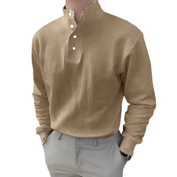 🔥Buy 2 Get Free Shipping🔥Gentleman's Simple Basic Stand-up Collar Long-sleeved Polo Shirt