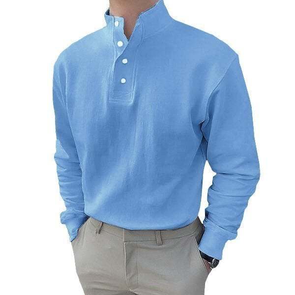 🔥Buy 2 Get Free Shipping🔥Gentleman's Simple Basic Stand-up Collar Long-sleeved Polo Shirt