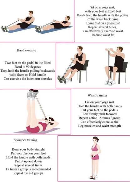 21 Fitness Resistance Bands-4 Tube Pedal Ankle Puller-SLOOSELYK