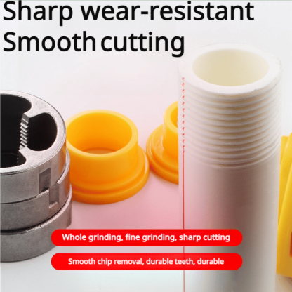 🎉Last Day Clearance Sale - 49% OFF🌲Electric Drill Compatible PVC Pipe Threader Kit with Various Die Sizes-SLOOSELYK