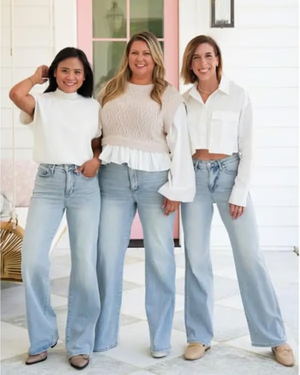 🏆LAST DAY SALE 50% OFF - Plus Size High Rise Vintage Wash Straight Leg Jeans