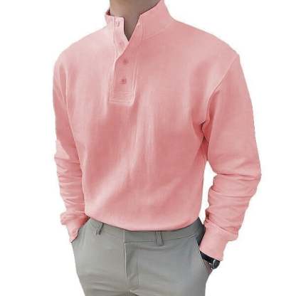 🔥Buy 2 Get Free Shipping🔥Gentleman's Simple Basic Stand-up Collar Long-sleeved Polo Shirt