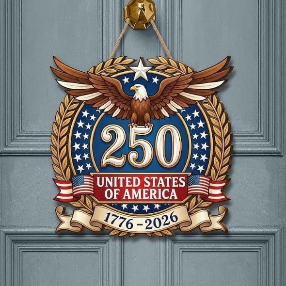 🔥LAST DAY 50% OFF - ❤️Personalized Patriotic 250th Anniversary Wooden Sign