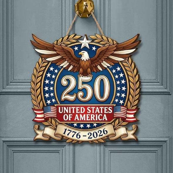 🔥LAST DAY 50% OFF - ❤️Personalized Patriotic 250th Anniversary Wooden Sign