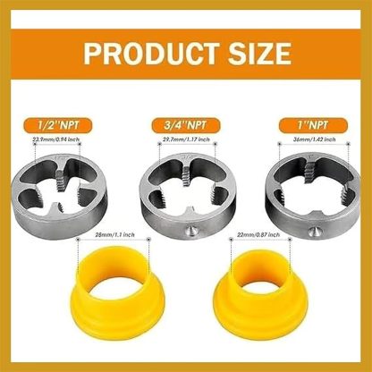 🎉Last Day Clearance Sale - 49% OFF🌲Electric Drill Compatible PVC Pipe Threader Kit with Various Die Sizes-SLOOSELYK