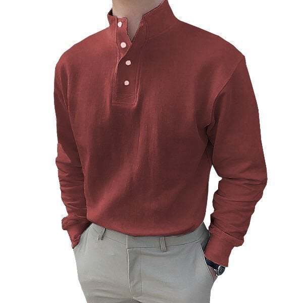 🔥Buy 2 Get Free Shipping🔥Gentleman's Simple Basic Stand-up Collar Long-sleeved Polo Shirt