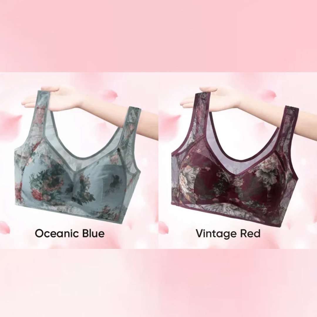 🎁 Super gather bra | Ice Silk Lace Cooling Comfort Bra-SLOOSELYK