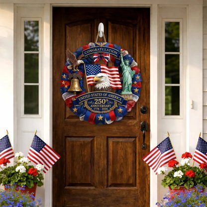 🔥LAST DAY 50% OFF - ❤️Personalized Patriotic 250th Anniversary Wooden Sign