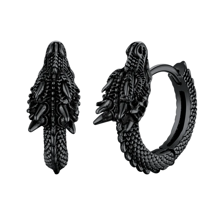 Dragon Hoop Earrings Punk Small Dragon Hoop Earrings for Men Women
