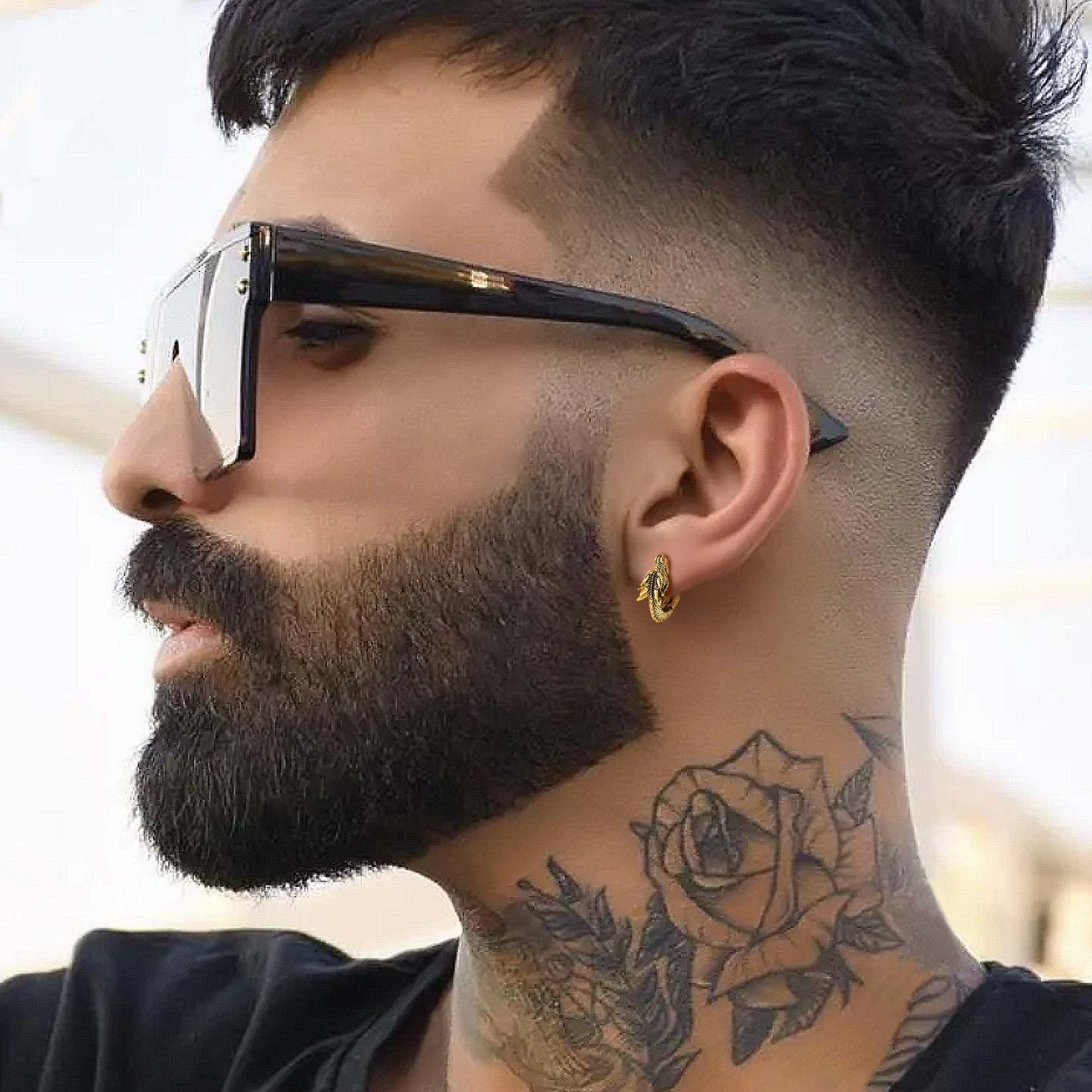 Dragon Hoop Earrings Punk Small Dragon Hoop Earrings for Men Women
