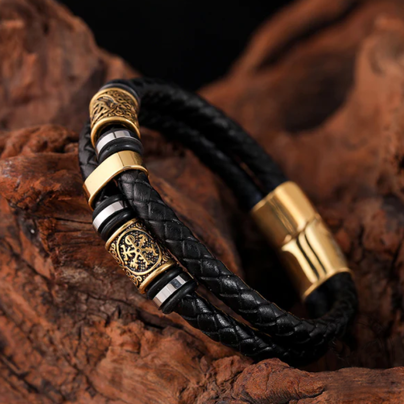 Celtic Knot and Vegvisir compass viking bracelet