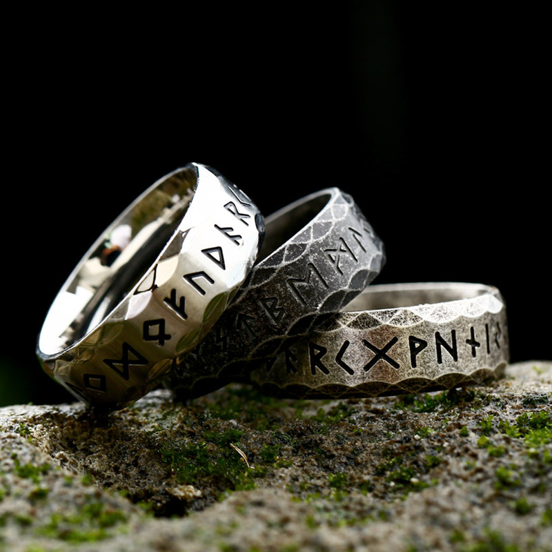 Stainless Steel Rune Midgard Viking Ring