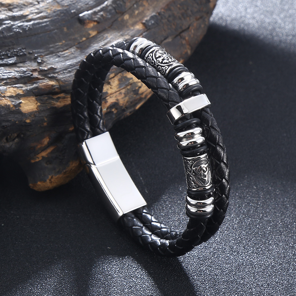 Celtic Knot and Vegvisir compass viking bracelet