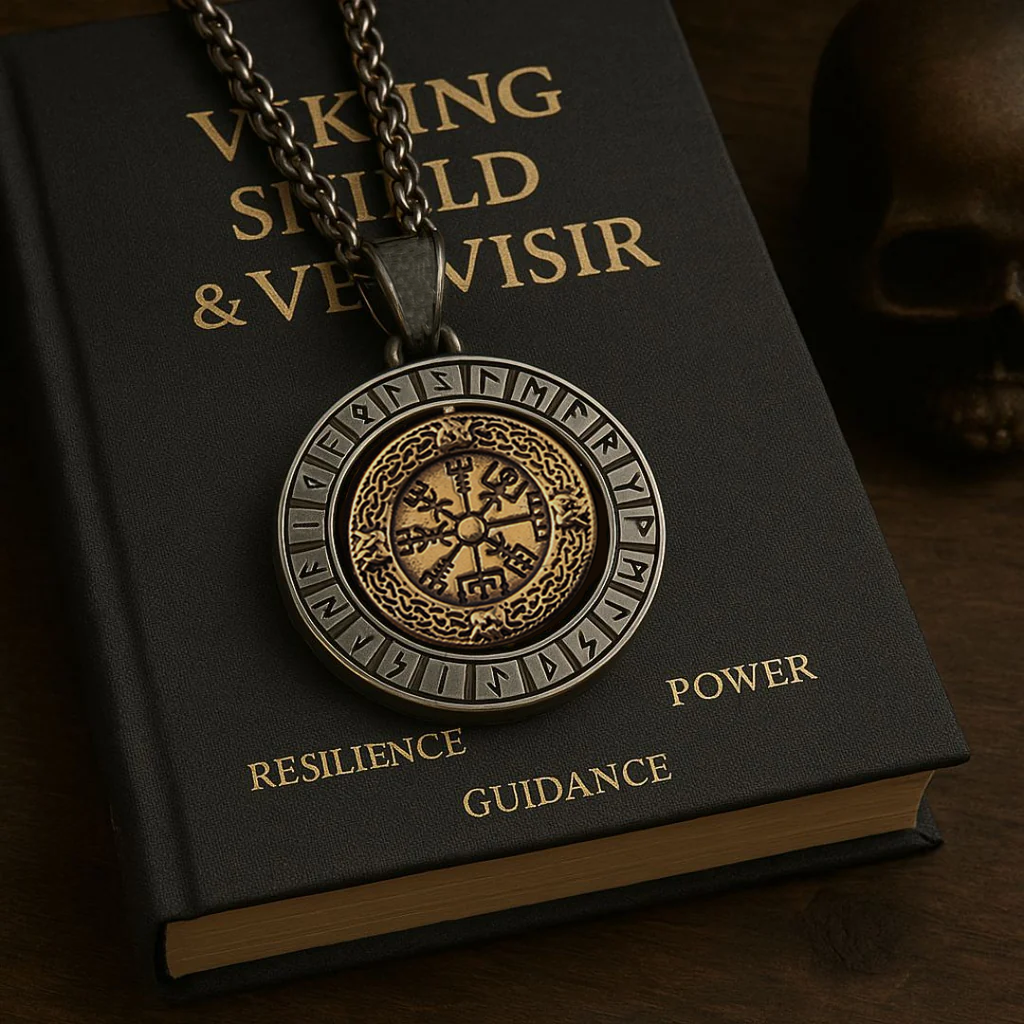 Viking Vegvisir Rotating Pendant Necklace