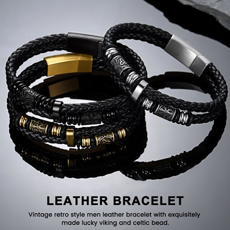 Celtic Knot and Vegvisir compass viking bracelet