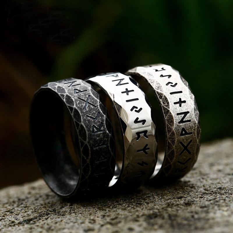 Stainless Steel Rune Midgard Viking Ring