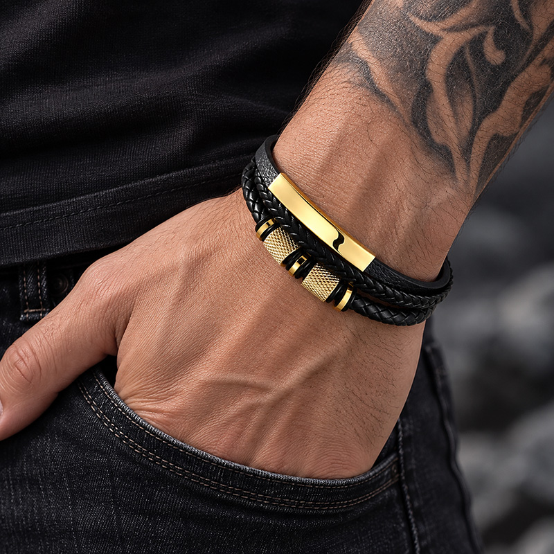 Ironcrest Layered Leather Bracelet