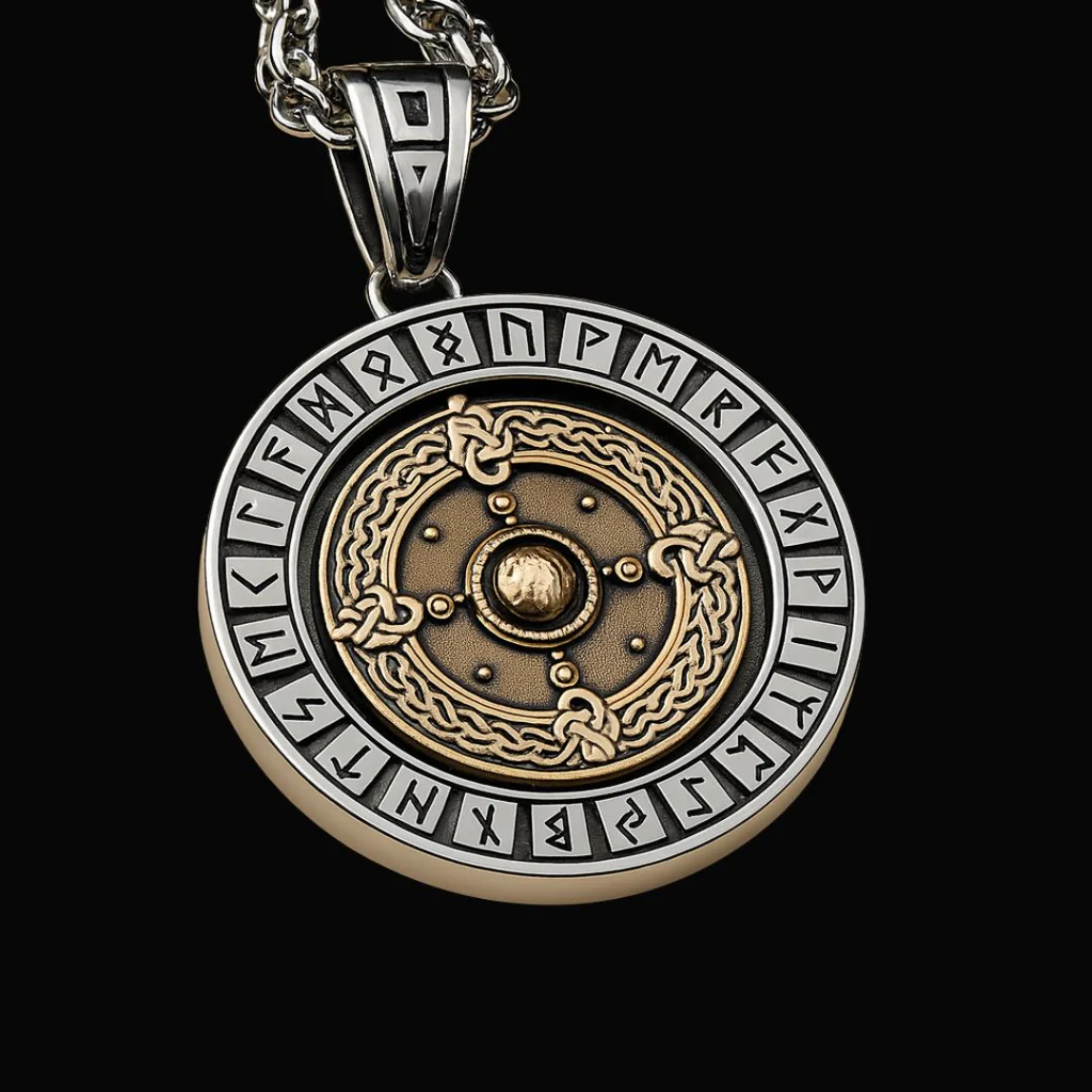 Viking Vegvisir Rotating Pendant Necklace