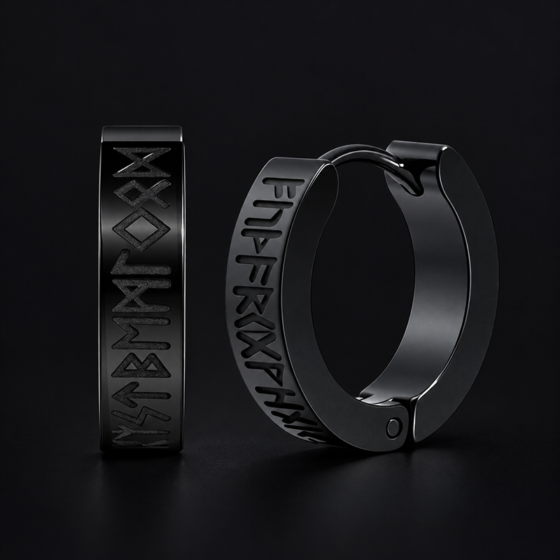 Norse Rune Huggie Earrings