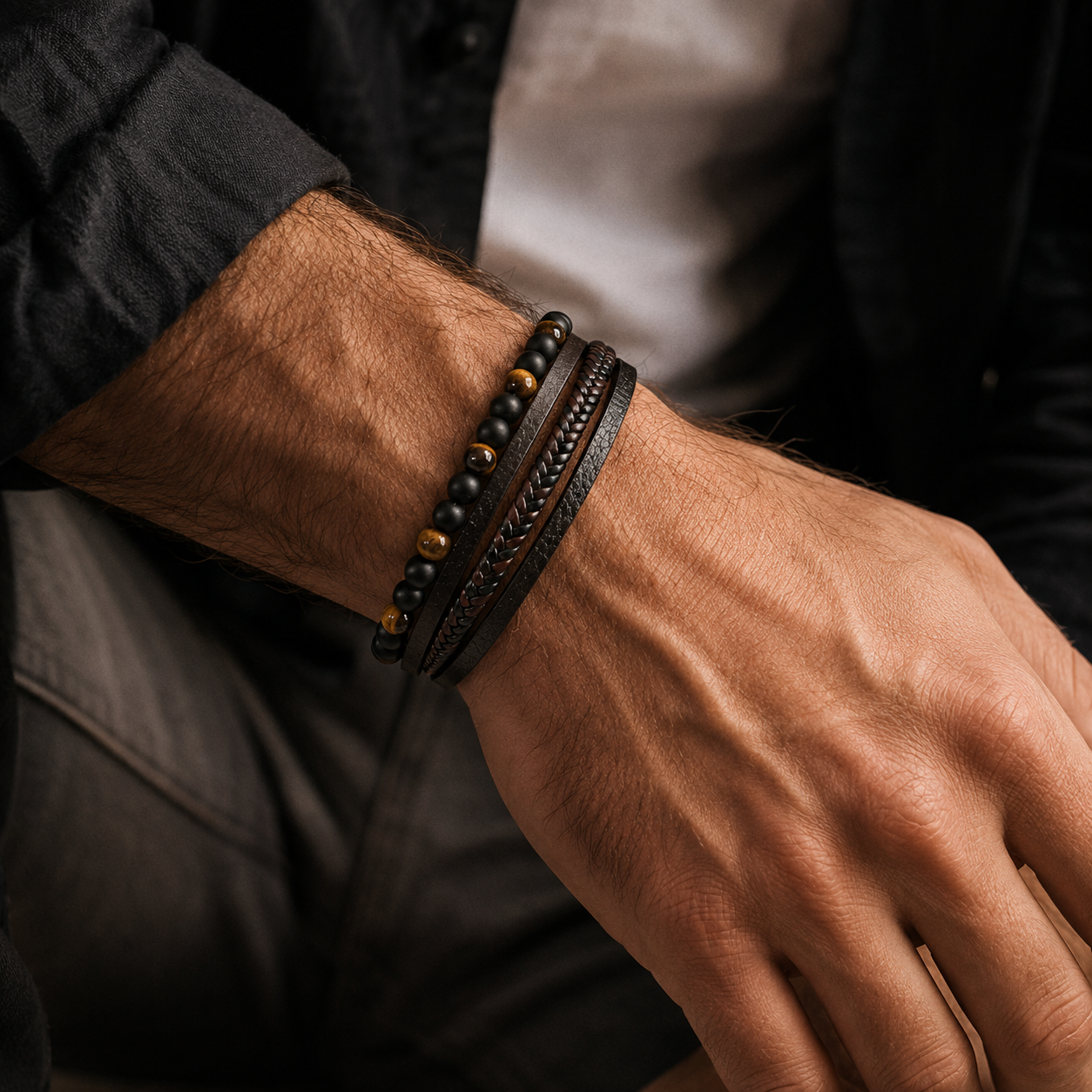 Nomad Stone Multi-Layer Bracelet