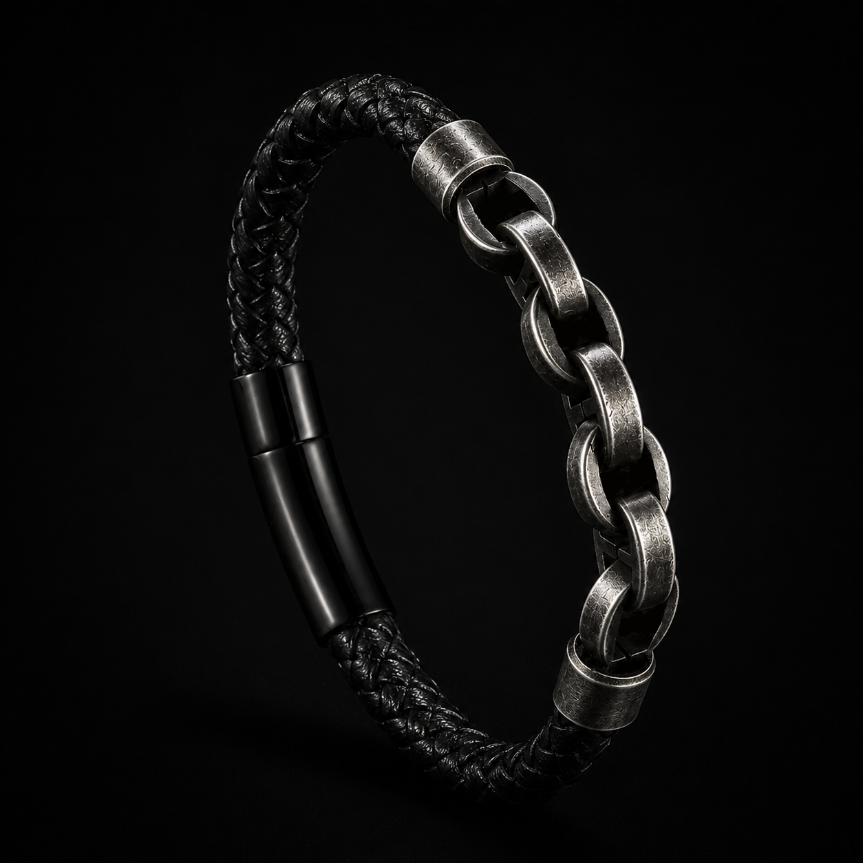 Viking Chain Leather Bracelet