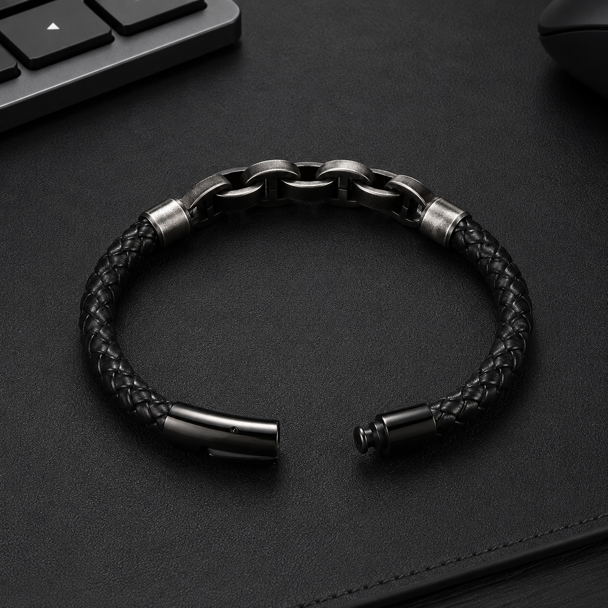 Viking Chain Leather Bracelet