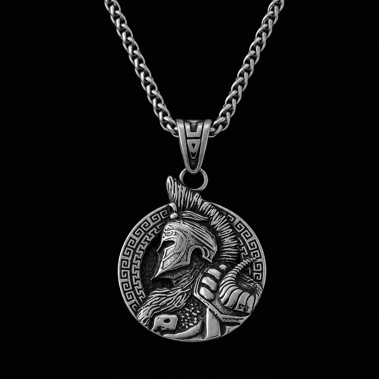 Ironhelm Warrior Pendant Necklace