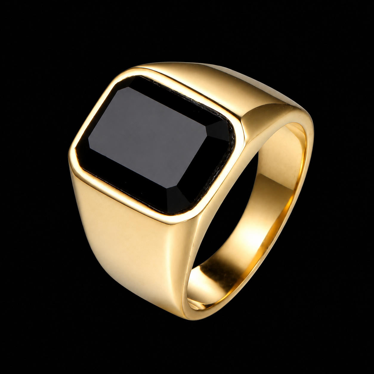 Black Onyx Stone Ring Signet Ring For Men