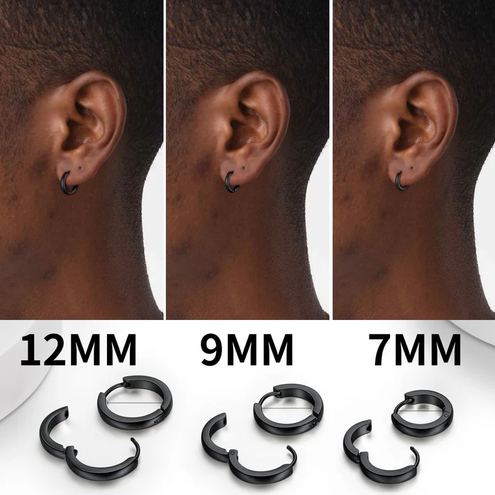 Classic Stainless Steel Huggie Hoop Earrings Set for 3 Piece